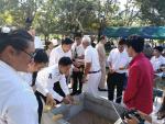 เข้าร่วมพิธีลงหมุดไม้มงคลเพื่อจัดศร้างศาลาประดิษฐานพระพุทธรู